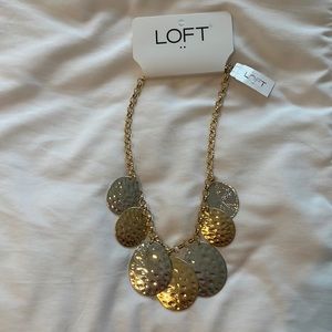 NWT Silver and Gold Loft Statement Necklace